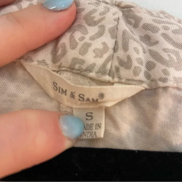 3/$15 Tie-Front Leopard Print Blouse - Picture 3 of 5